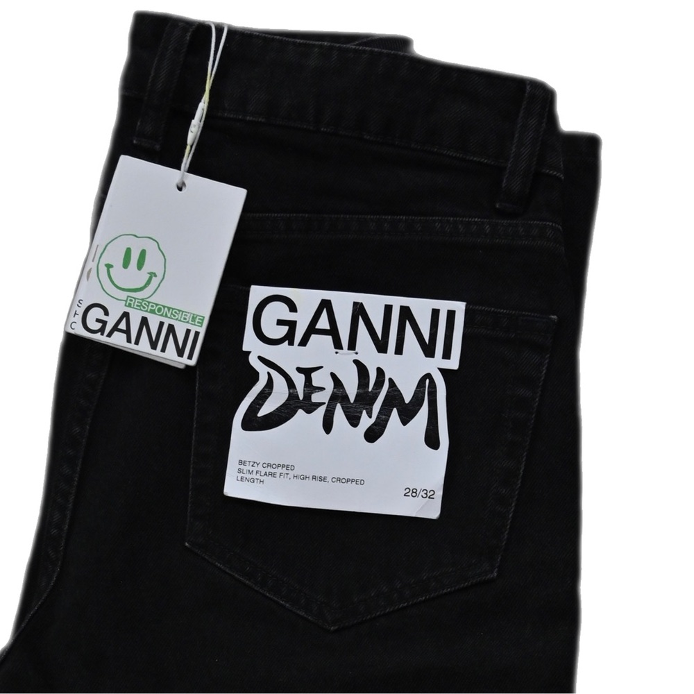 Designer Ganni Women’s Black Denim Stretch Jeans